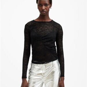 All Saints Black Lace Blouse